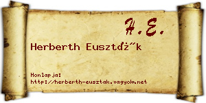 Herberth Euszták névjegykártya